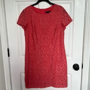 Coral Pink Lace Dress Size 8 Banana Republic